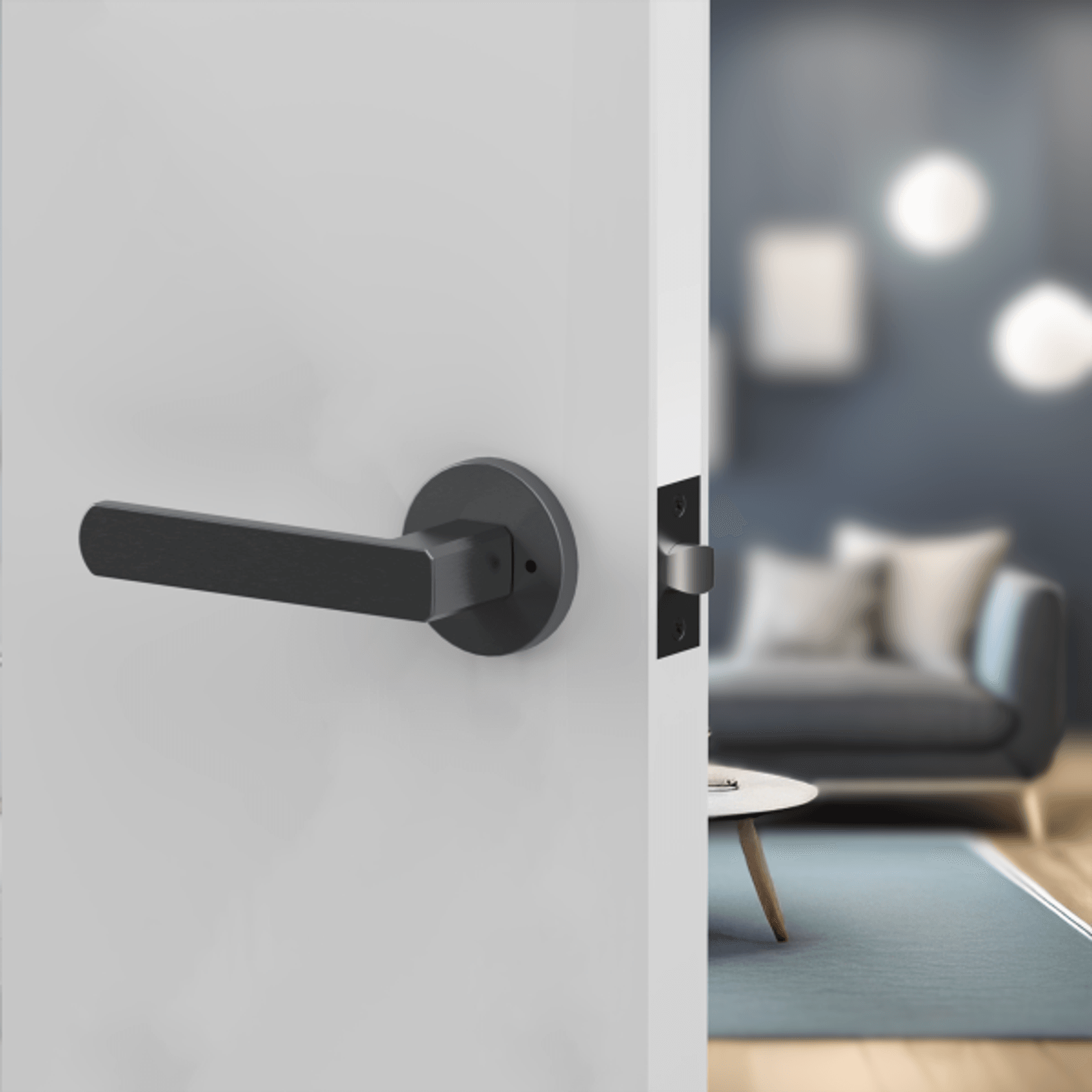 Moon Lever Handle In Nickel Graphite gallery detail image