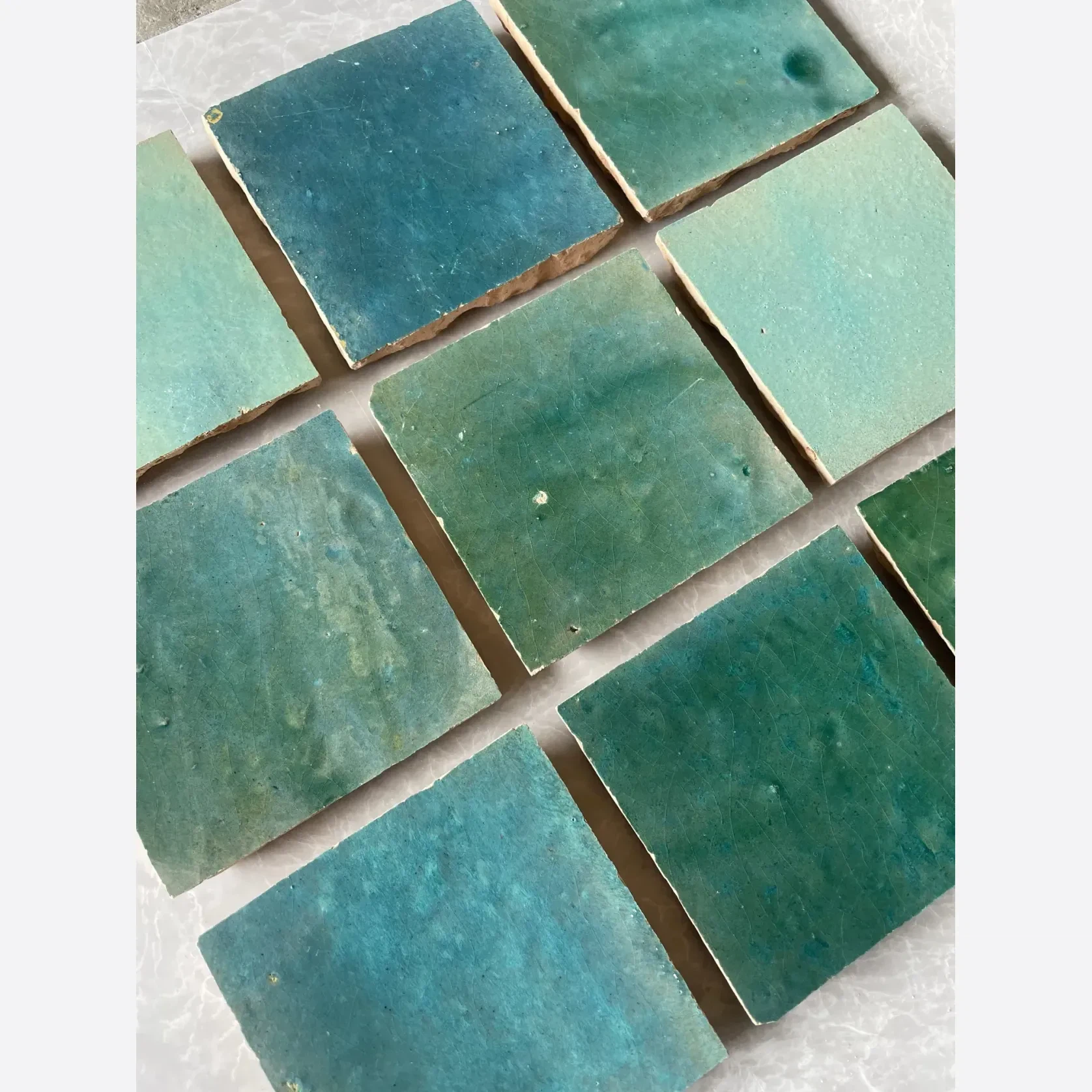 Atlas Blue Green Square Moroccan Zellige gallery detail image