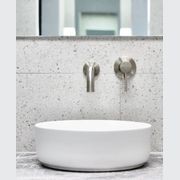 Round Tall Curved Basin Mixer - Brushed Nickel gallery detail image