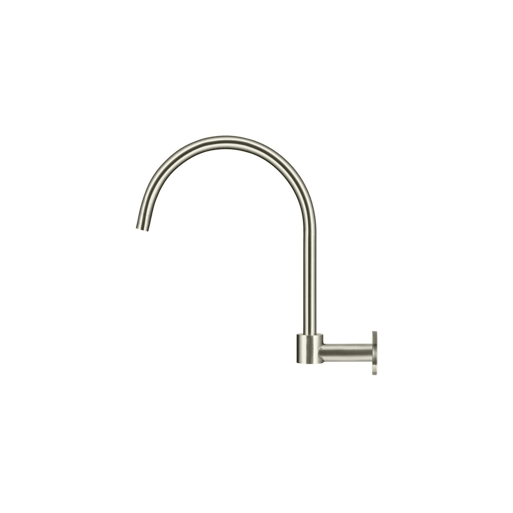 Round High-Rise Swivel Wall Spout - Brushed Nickel gallery detail image