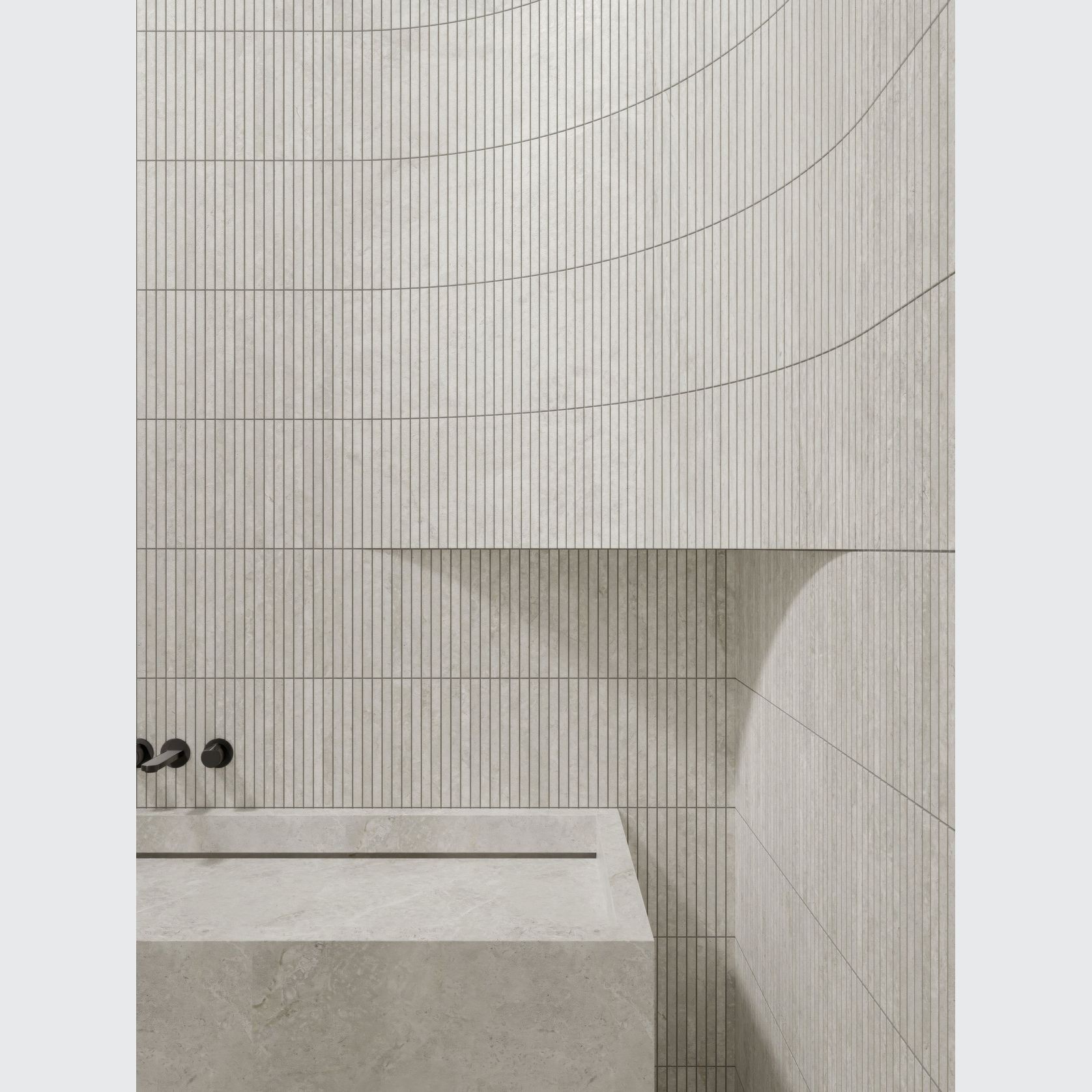 Arctic Tundra White Matt Stick Mosaic 23x300mm gallery detail image