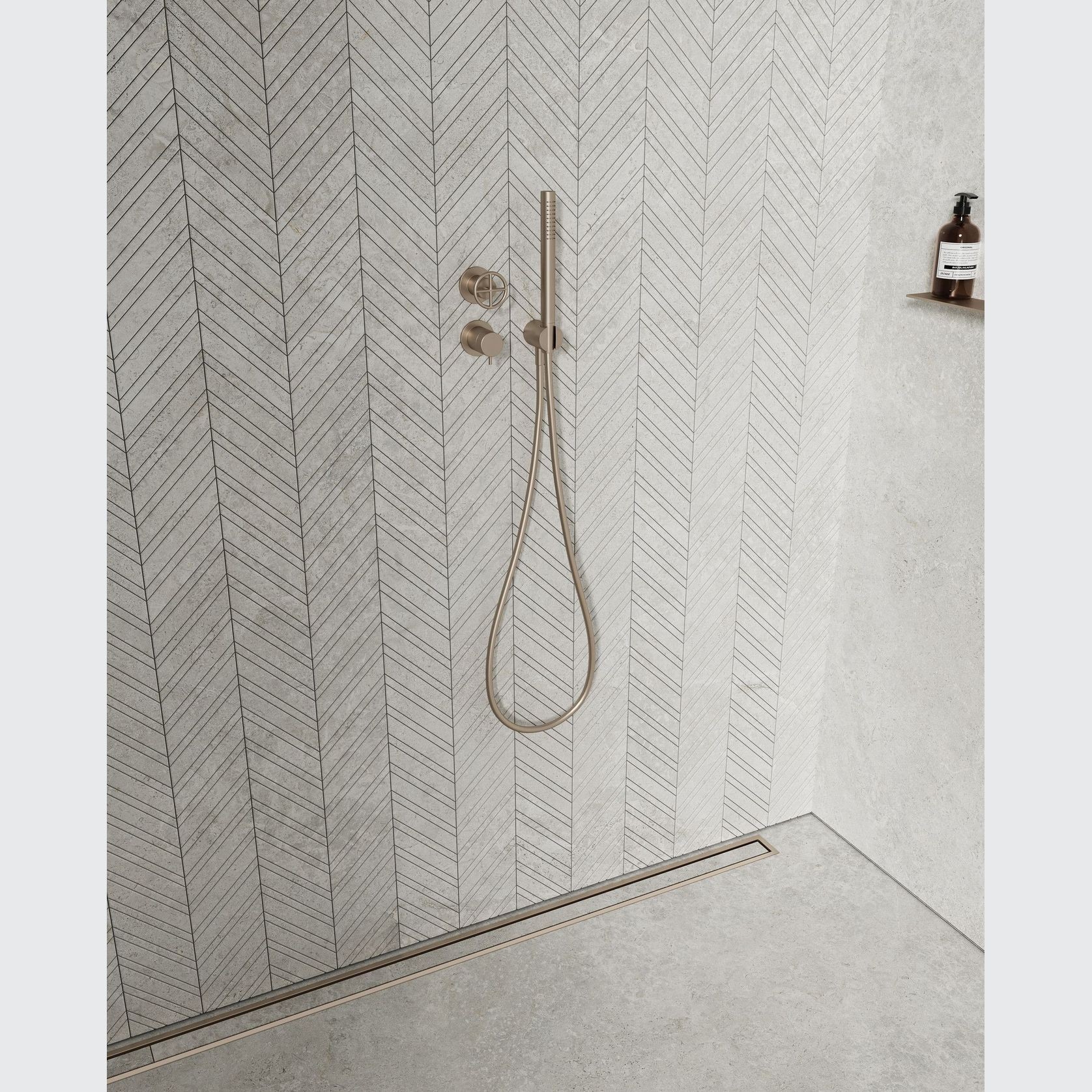 Arctic Tundra White Matt Herringbone Mosaic gallery detail image