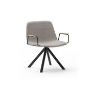 Maarten Lounge Chair - Swivel Base & Smooth Upholstery with Arms gallery detail image
