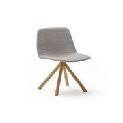 Maarten Lounge Chair - Wooden Swivel Base & Smooth Upholstery gallery detail image