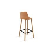 Maarten Plastic Bar Stool - Four Wooden Legs gallery detail image