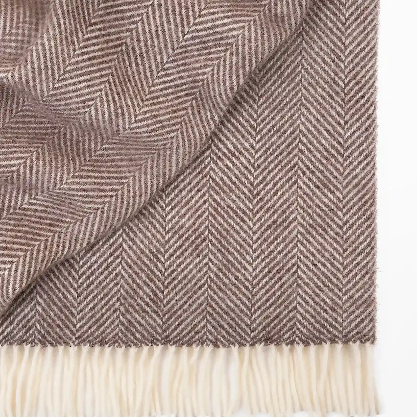 Weave Home Magnus Throw Blanket - Cocoa | 100% Wool gallery detail image