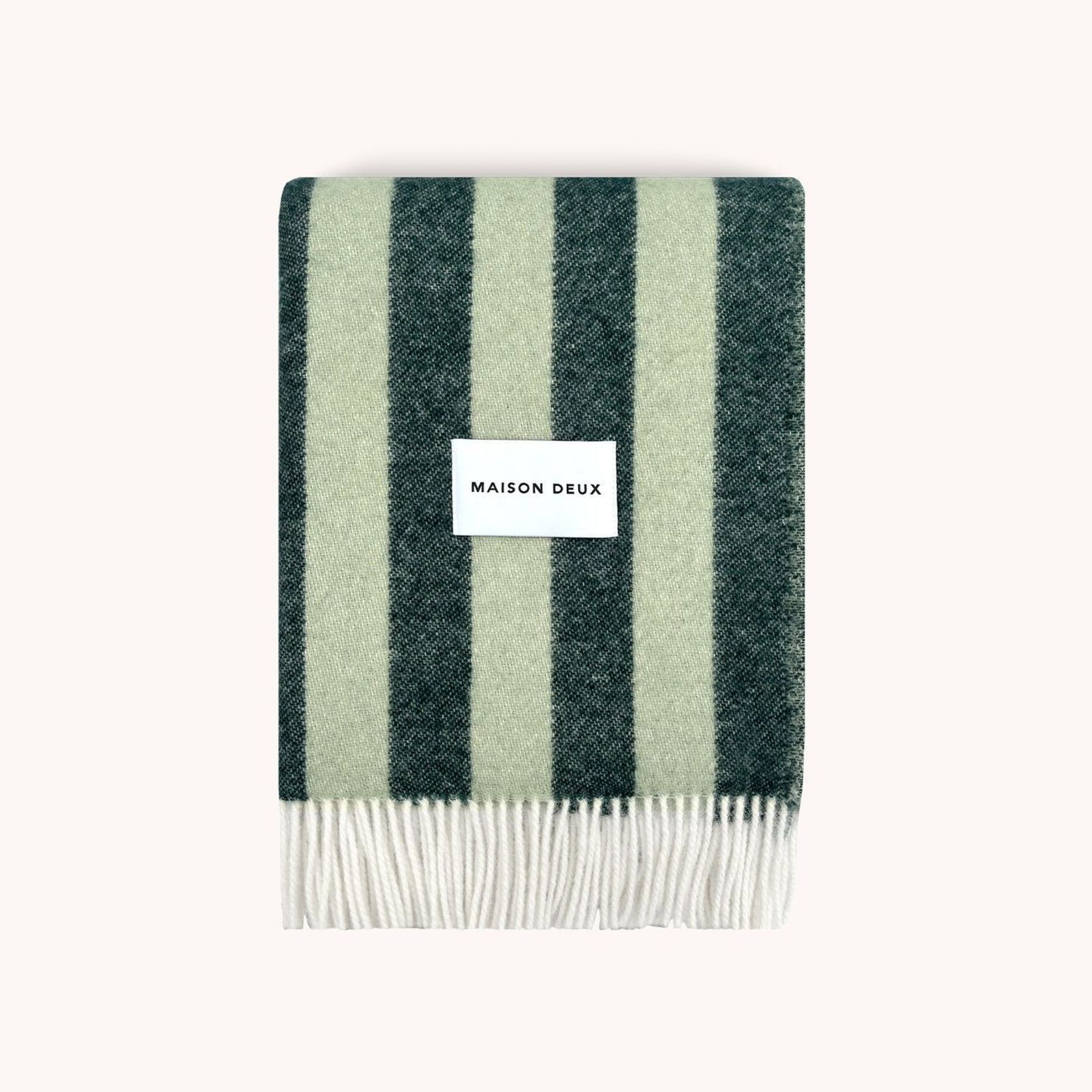 Maison Deux Candy Wrap NZ Wool Throw – Green Sage gallery detail image