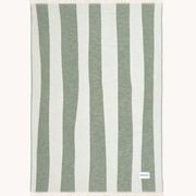 Maison Deux Rough Stripe - Agave | Large Reversible Wool Throw gallery detail image