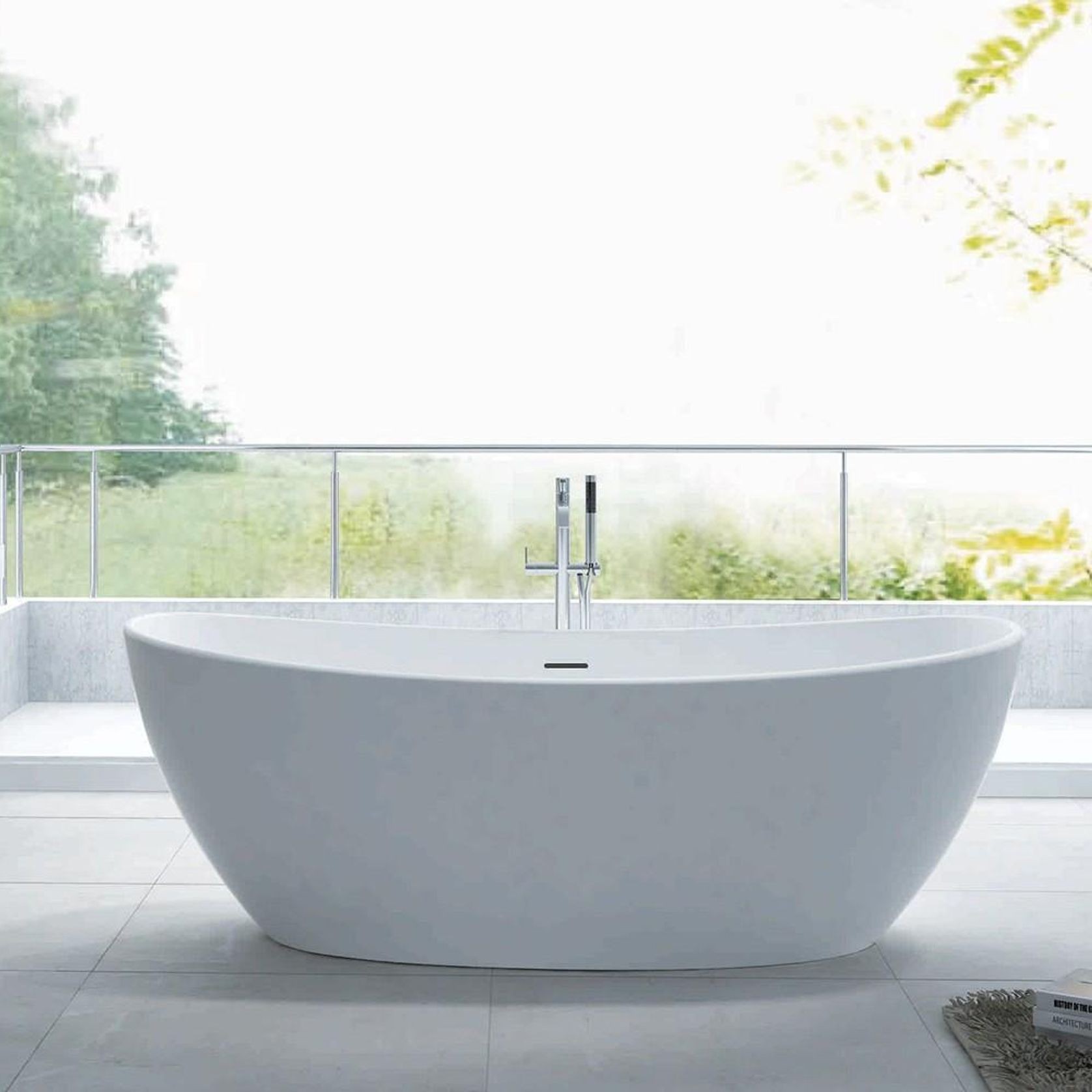Pietra Bianca Maria Freestanding Stone Bath gallery detail image