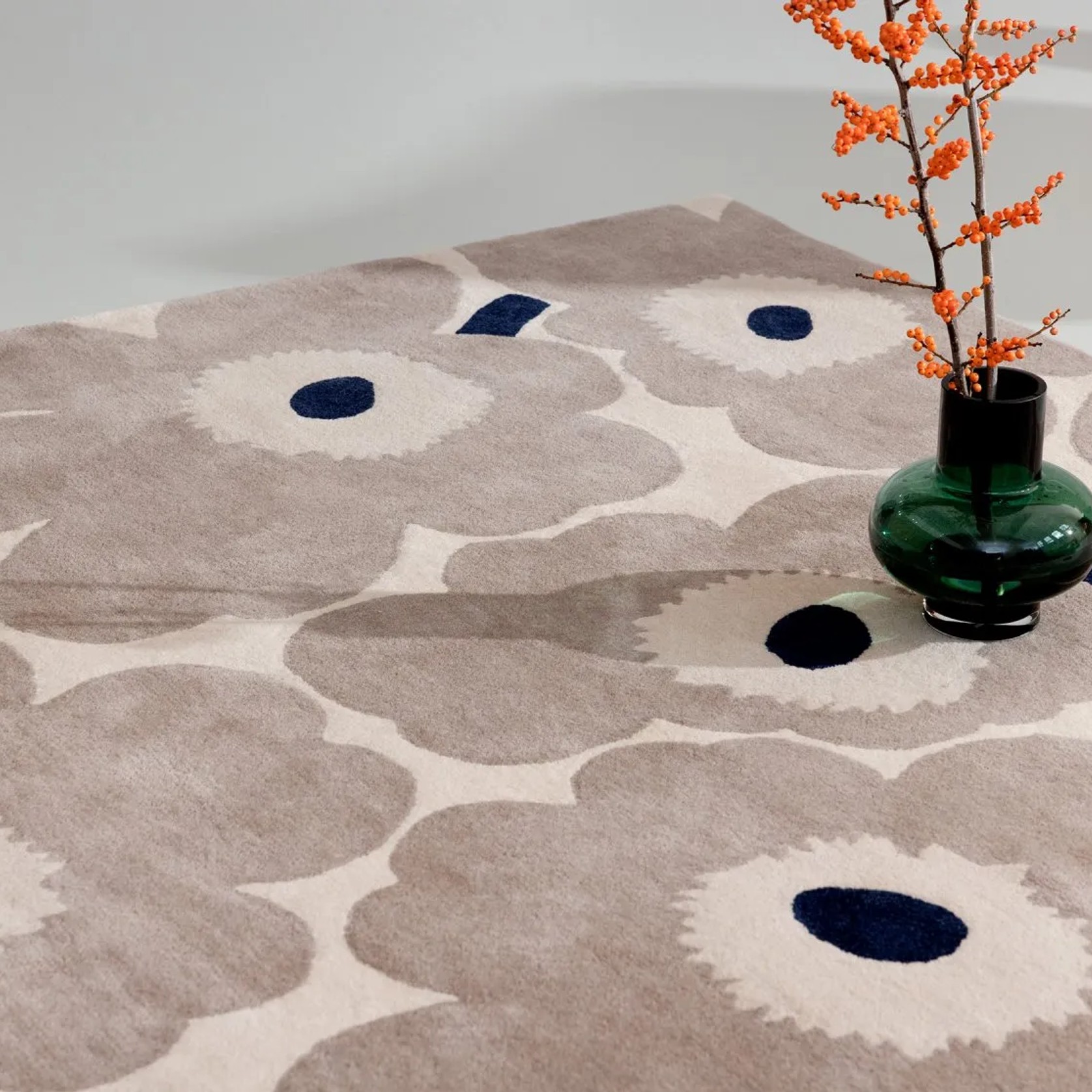 Marimekko Unikko - Greige | 100% Wool Designer Floor Rug gallery detail image