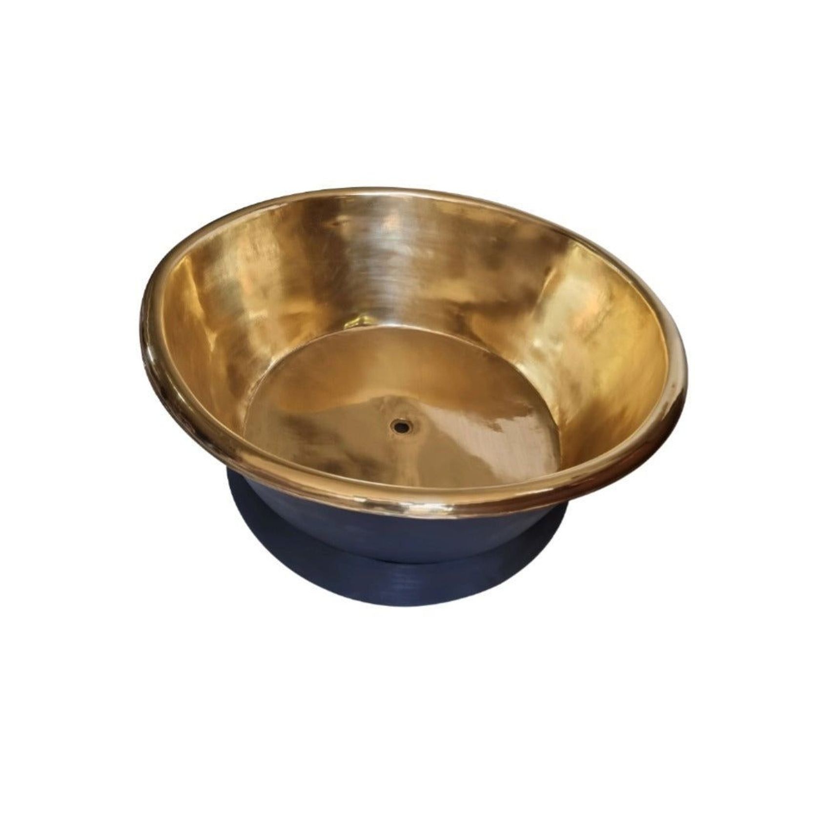 Matte Black and Brass Bath 1600mm - CBRUM45 1600 gallery detail image