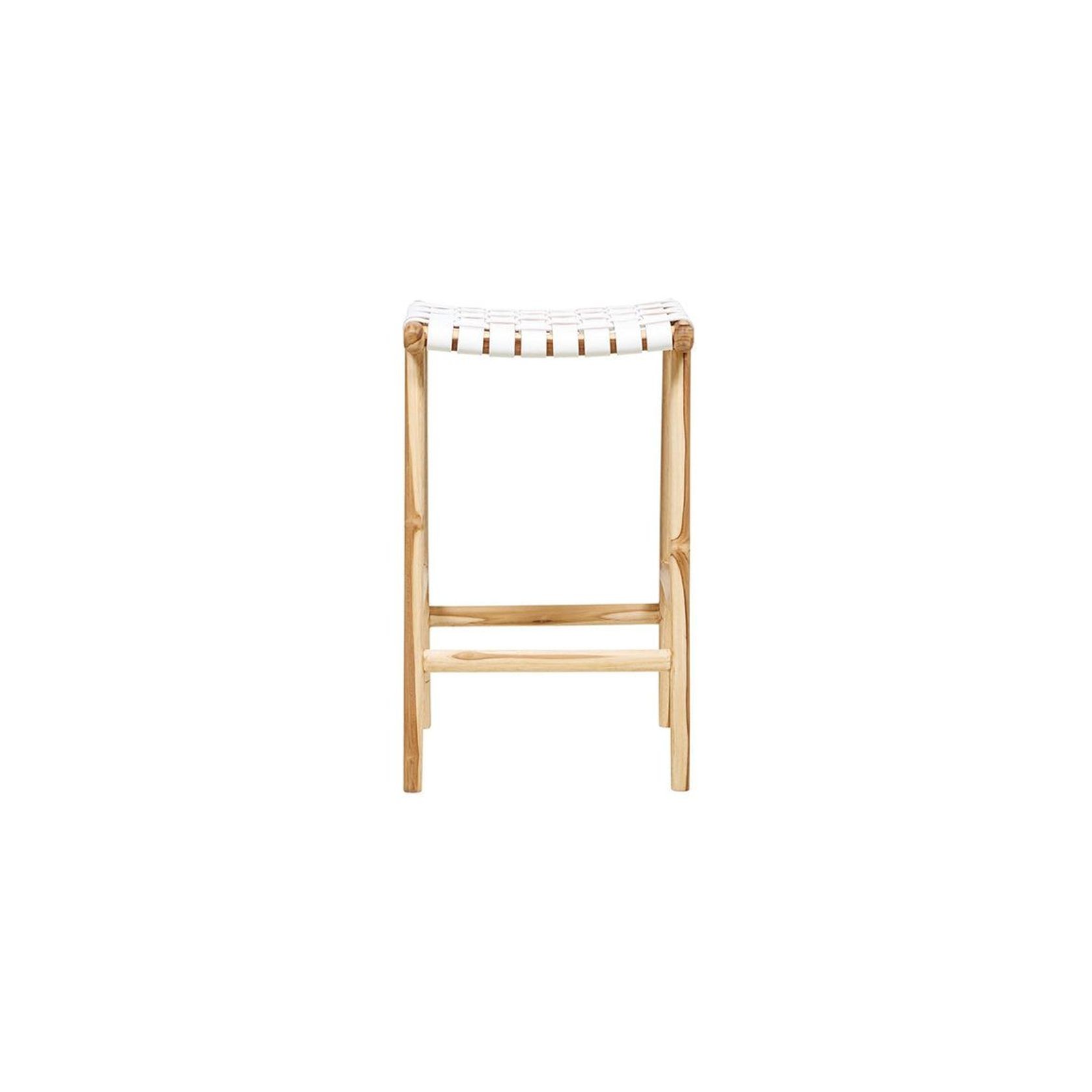Jerry Counter Stool Strap Leather - White gallery detail image