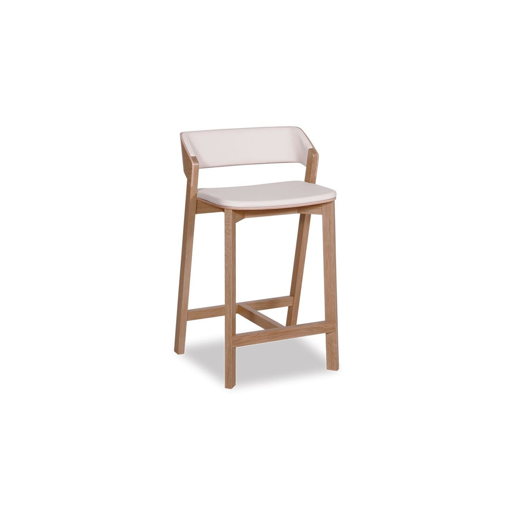 Merano Kitchen Stool - Natural Oak - White Pad - by TON gallery detail image