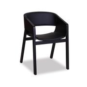 Merano Armchair - Black Stained - Black Pad - by TON gallery detail image