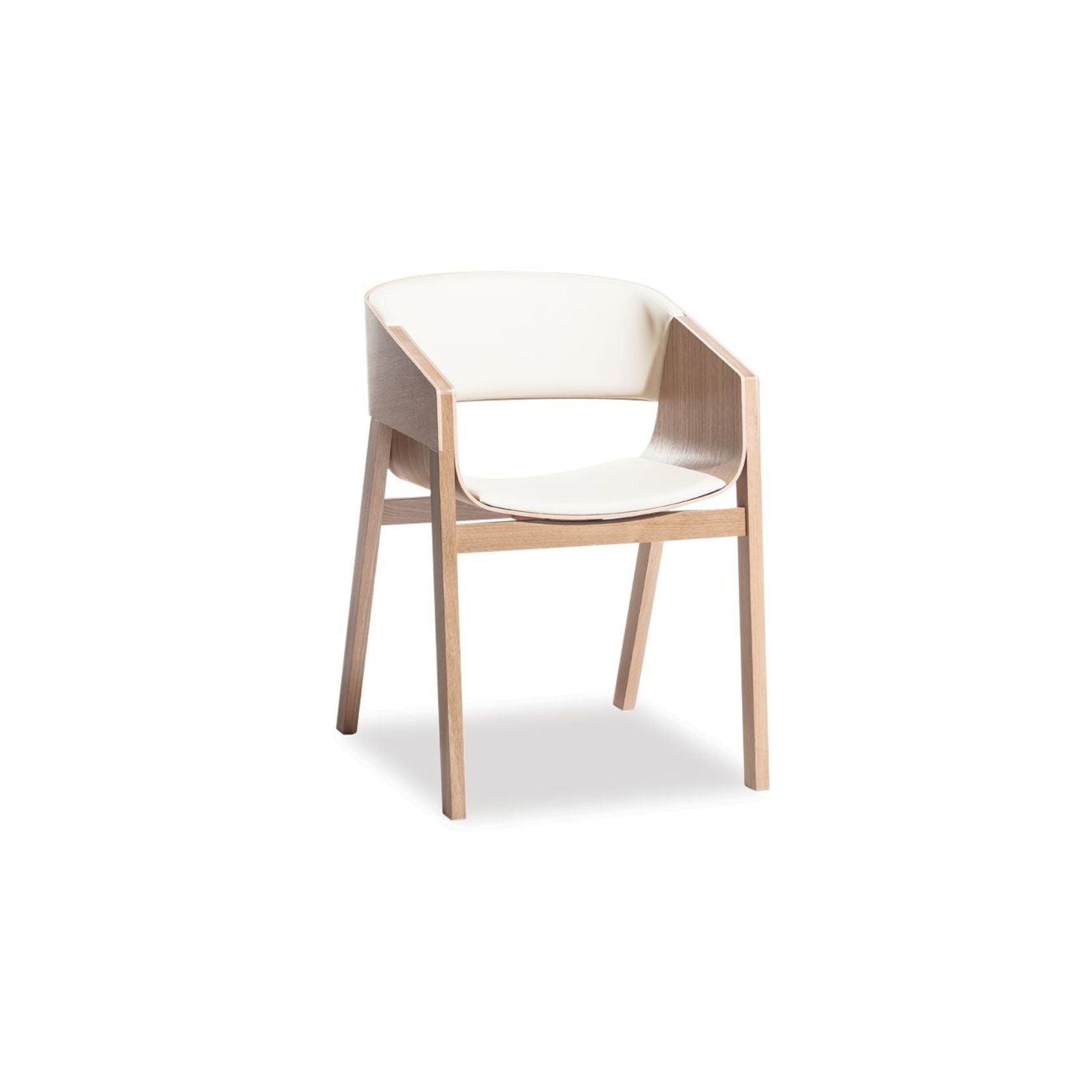 Merano Armchair - Natural Oak - White Pad - by TON gallery detail image