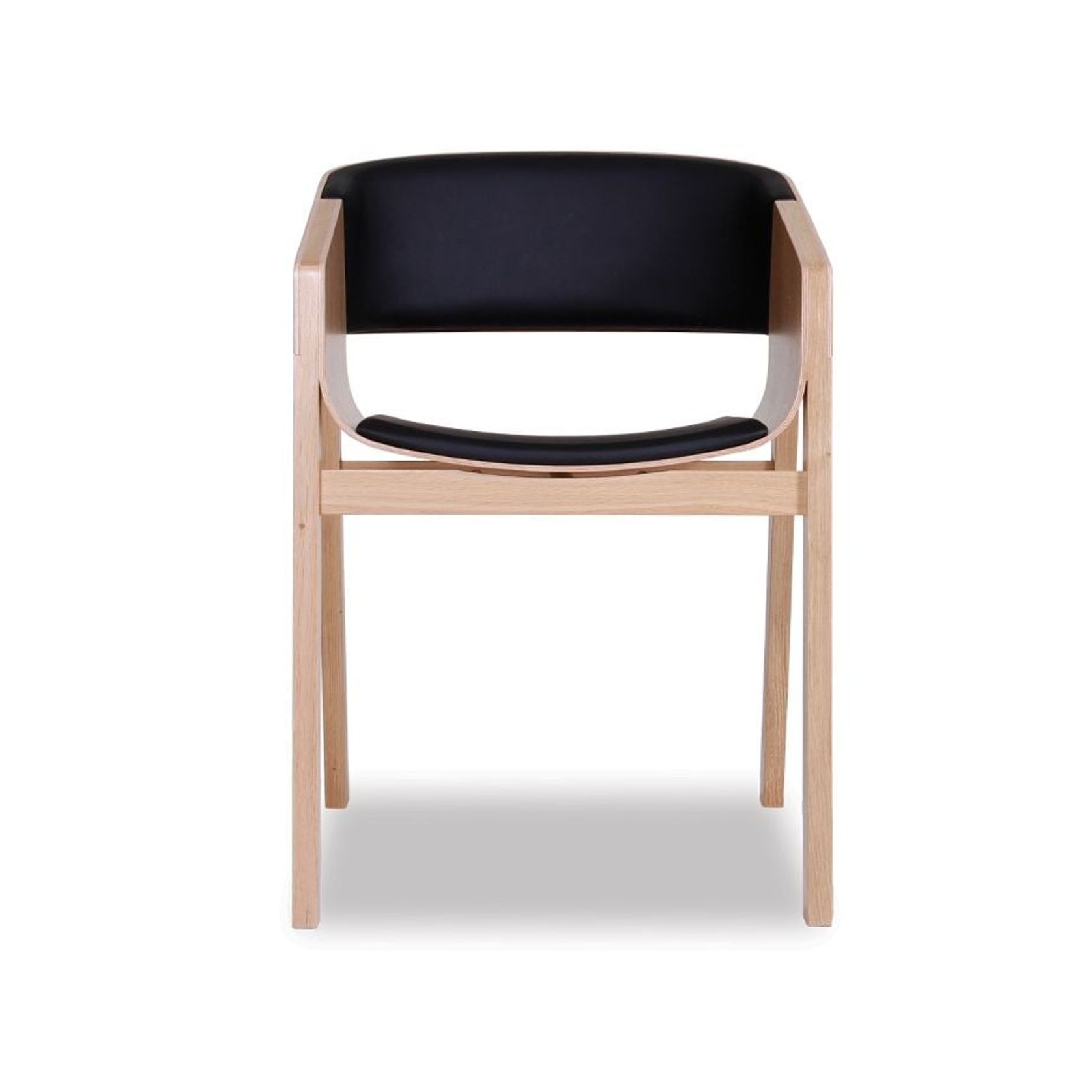 Merano Armchair - Natural Oak - Black Pad - by TON gallery detail image