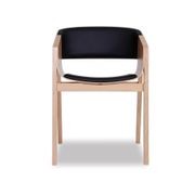 Merano Armchair - Natural Oak - Black Pad - by TON gallery detail image