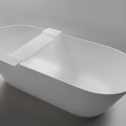Messina Stone Bath Caddy in Matte White gallery detail image