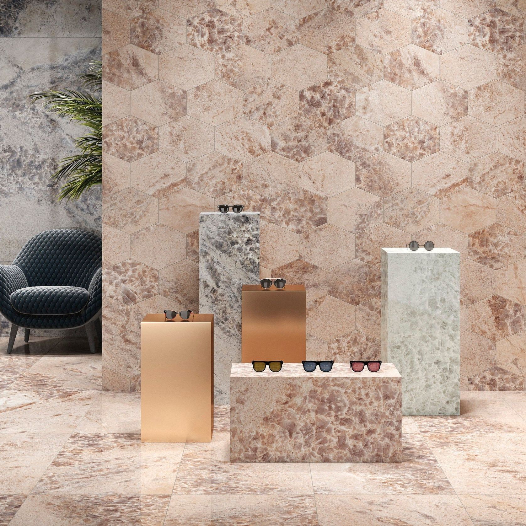 Milan Gem Rose Polished 60x60 gallery detail image