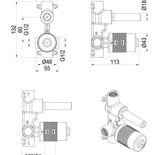 Lantra, Kaza, Eleniko Shower Mixer Diverter | Body Only gallery detail image
