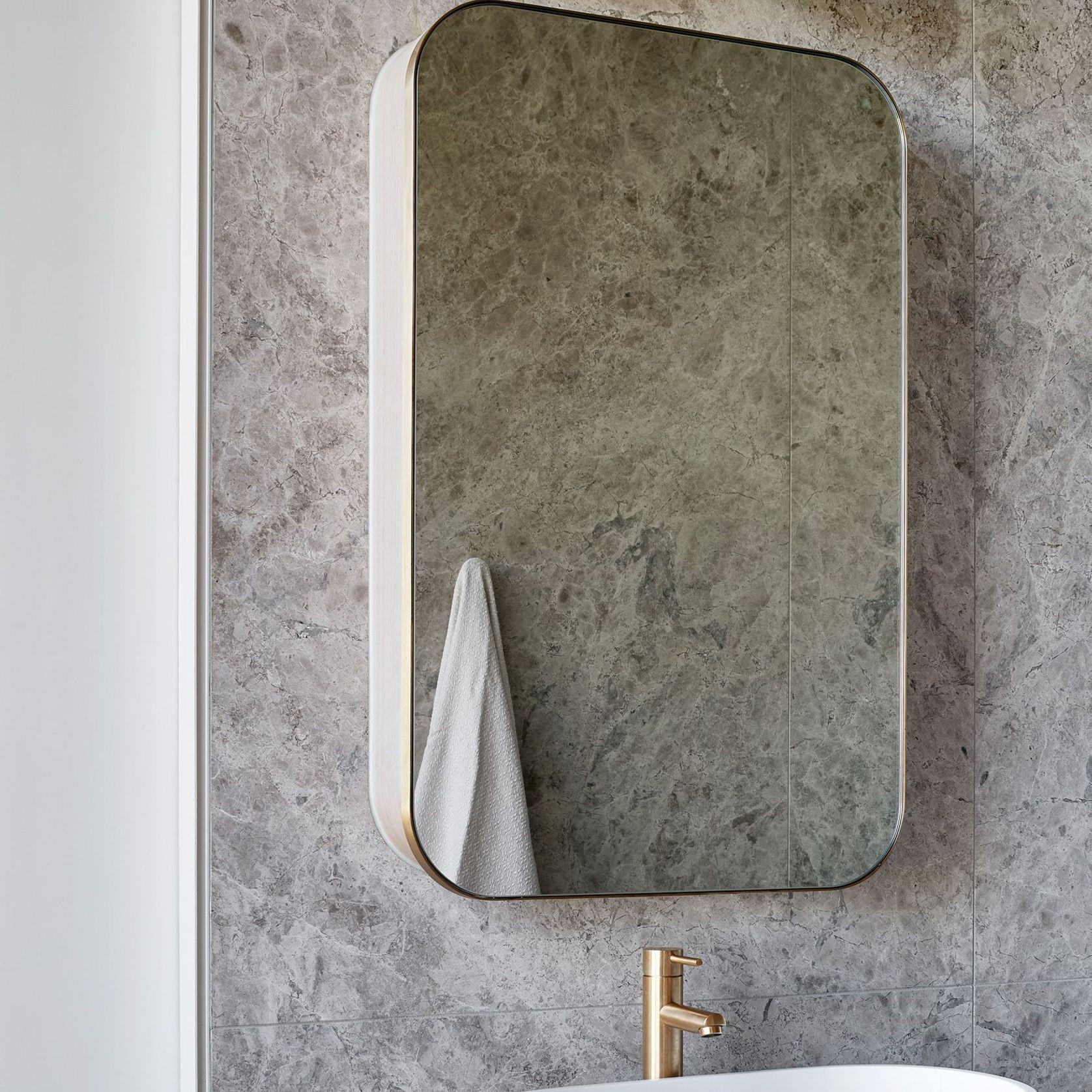 Oval Stone Basin Matte White Justina STB12 gallery detail image