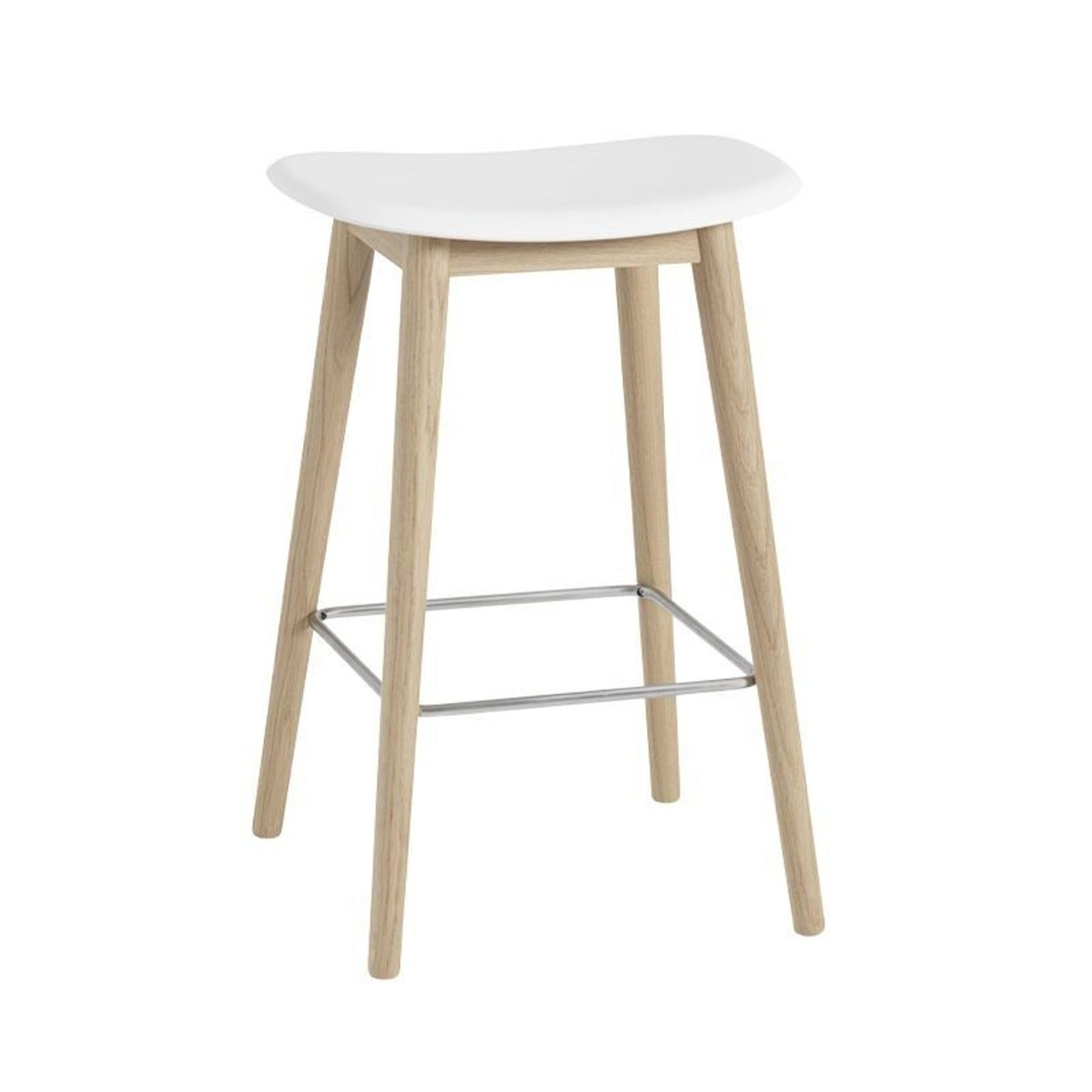 Fiber Counter Stool - w/o Back Rest - Wood Base gallery detail image