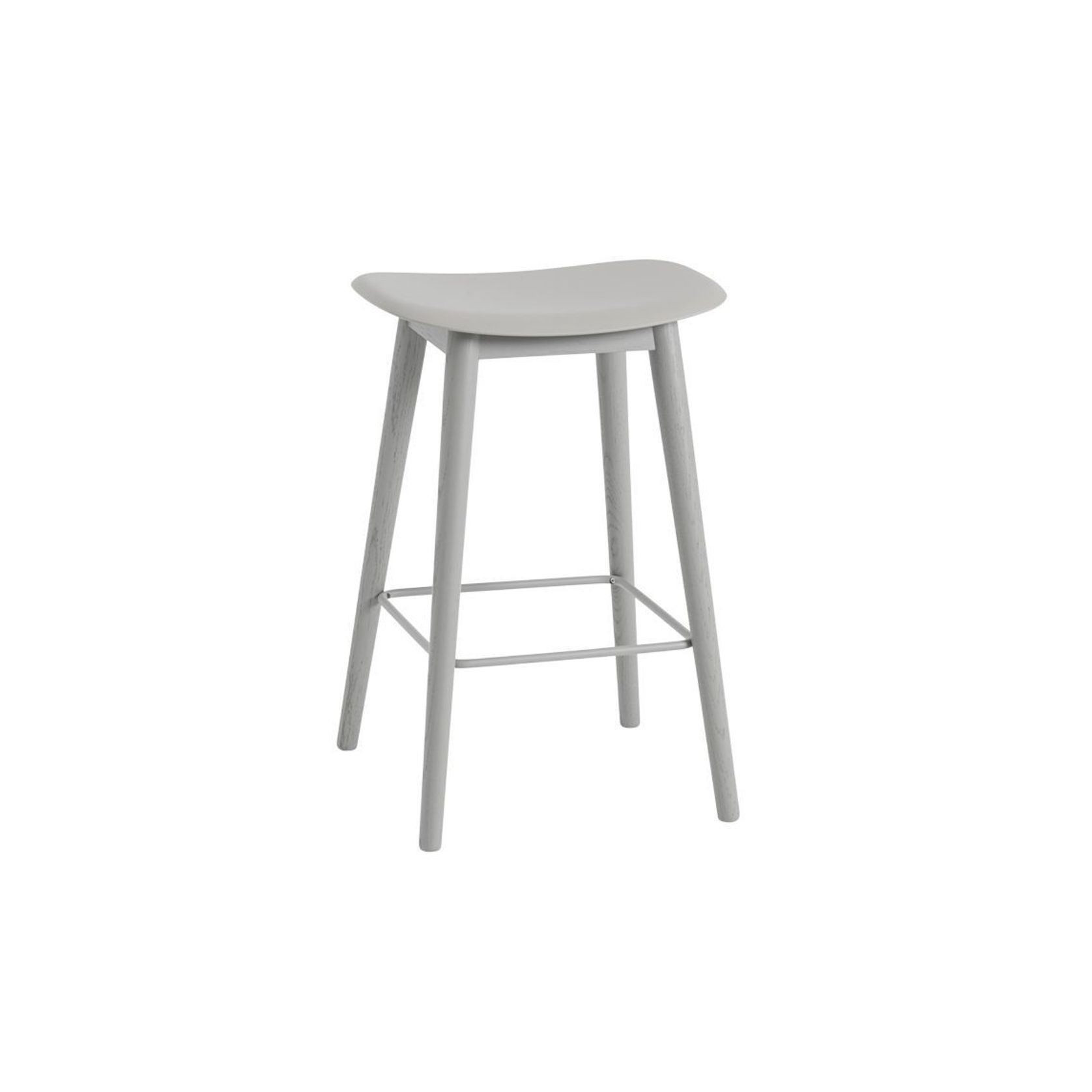 Fiber Counter Stool - w/o Back Rest - Wood Base gallery detail image