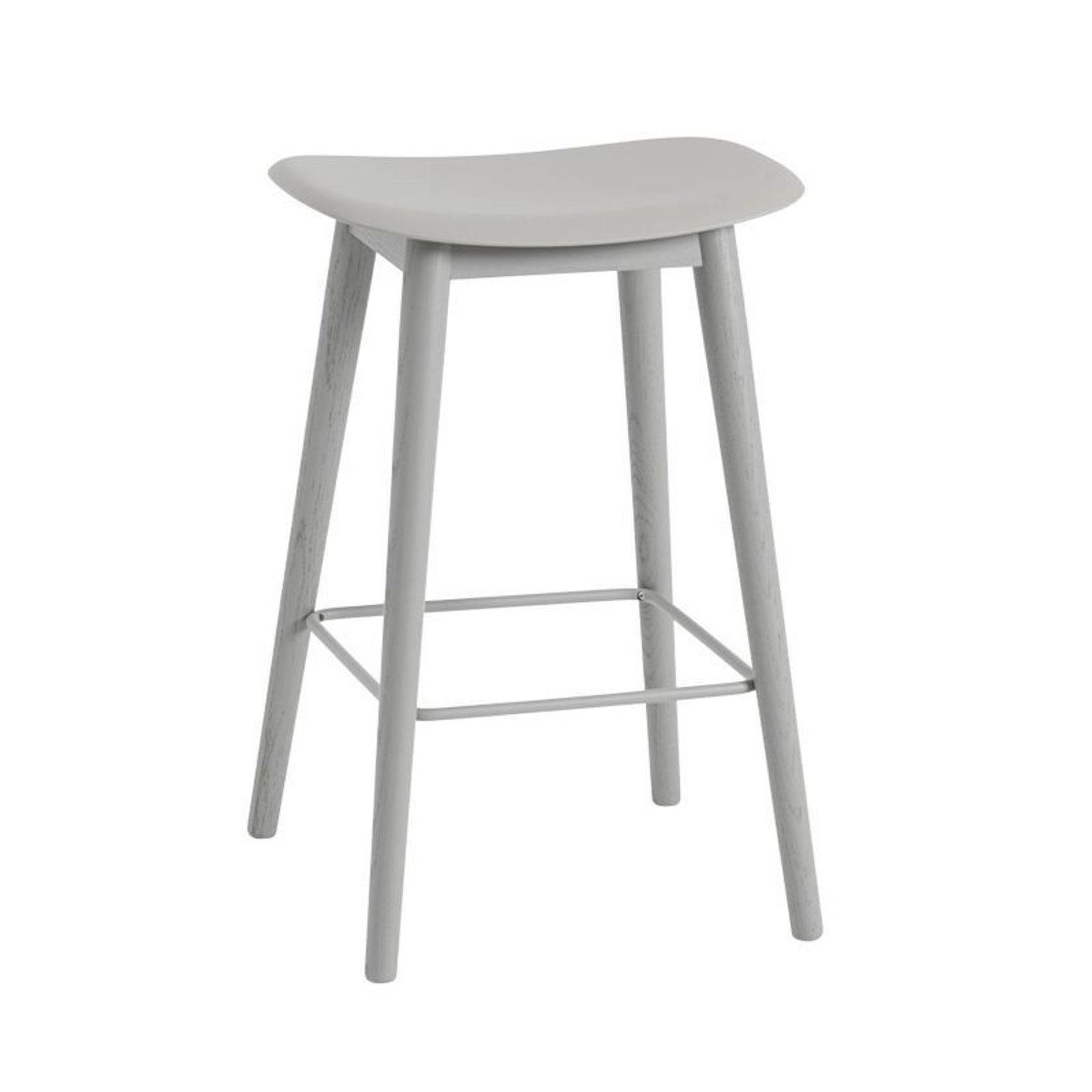Fiber Counter Stool - w/o Back Rest - Wood Base gallery detail image