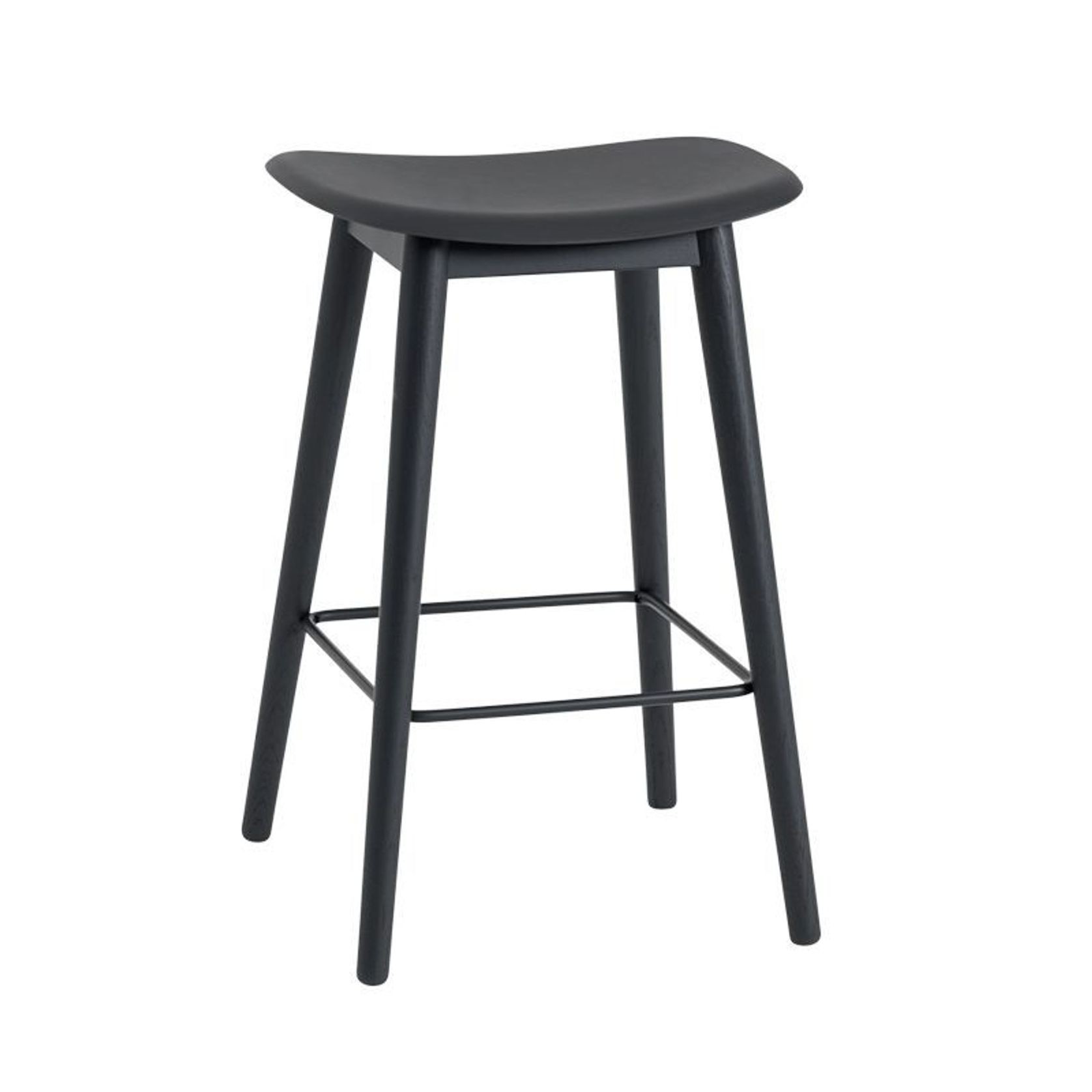 Fiber Counter Stool - w/o Back Rest - Wood Base gallery detail image