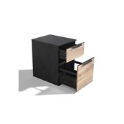 TRIBECA 2 Drawer Filing Cabinet - Warm Oak & Black gallery detail image