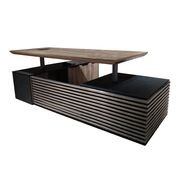 PHOENIX 2.0 - Sit Stand Electric Lift Executive Desk with Right Return 2.8m - Warm Oak & Black gallery detail image