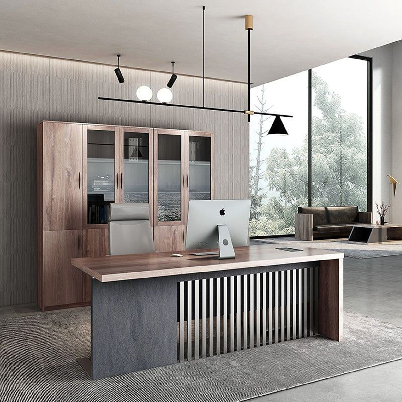 KELLEN 2 Door Display Unit 80cm - Warm Oak gallery detail image