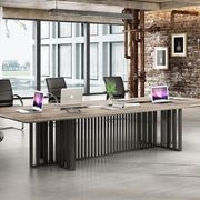 VIDAL Boardroom Table 3.6cm x 1.2m - Warm Oak & Black gallery detail image