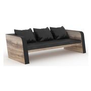 FRANCO Three Seater Sofa - Warm Oak & Black gallery detail image