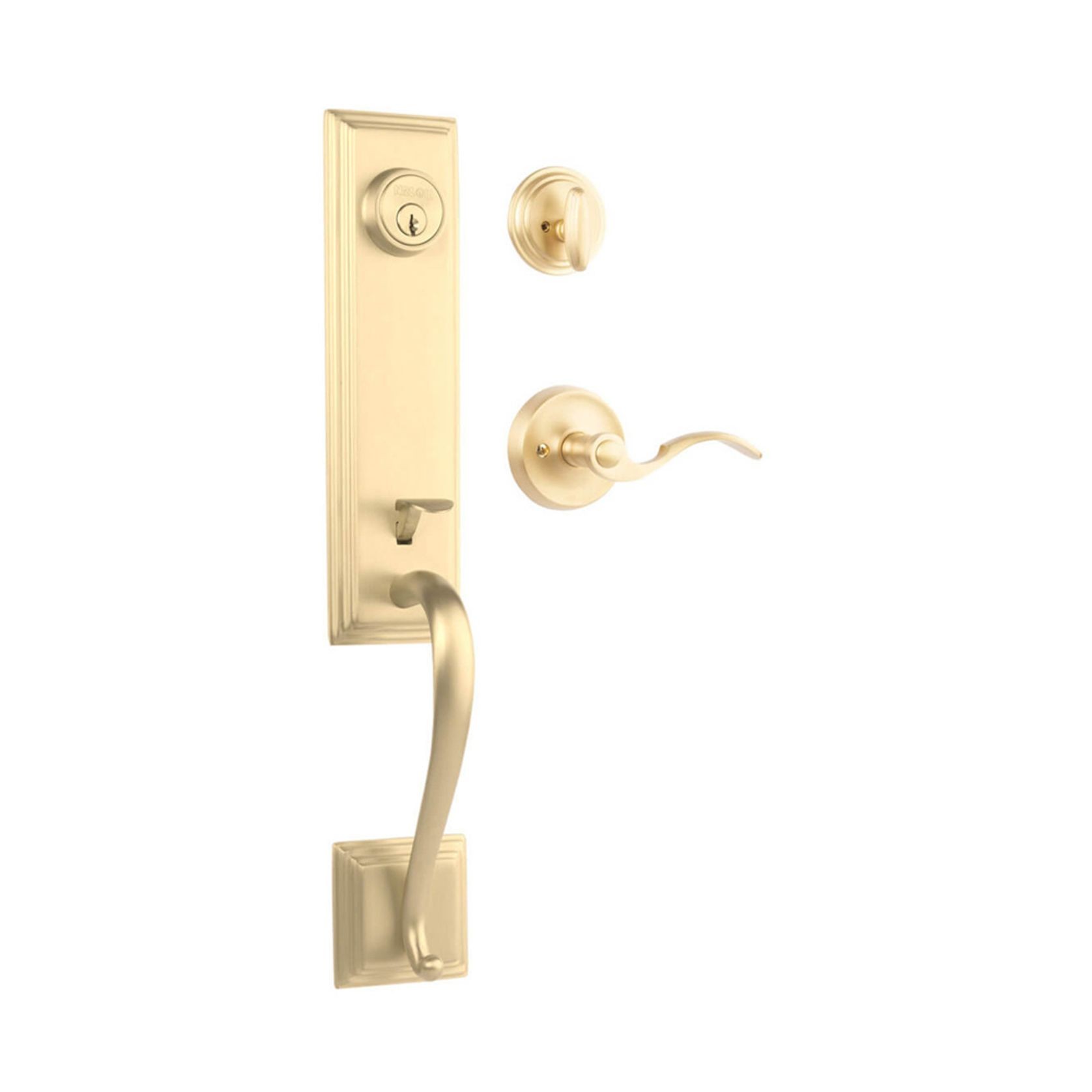 N2lok Seine Single Cylinder Entry Set Satin Brass gallery detail image