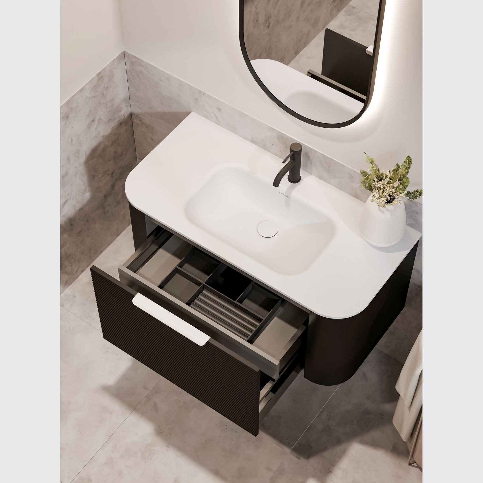 Nature 1000 Vanity | Inset Basin & Orchard Drawer Front gallery detail image
