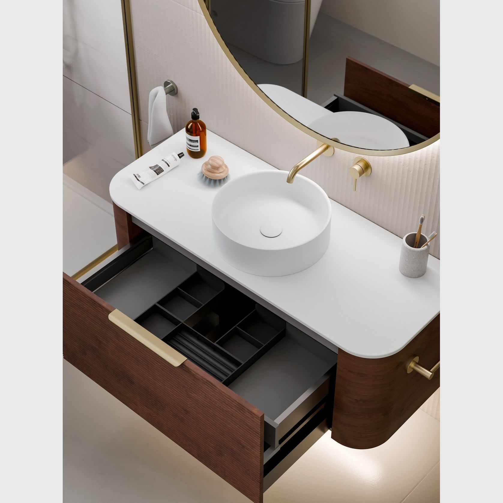Nature 1200 Vanity | Inset Basin & Orchard Drawer Front gallery detail image