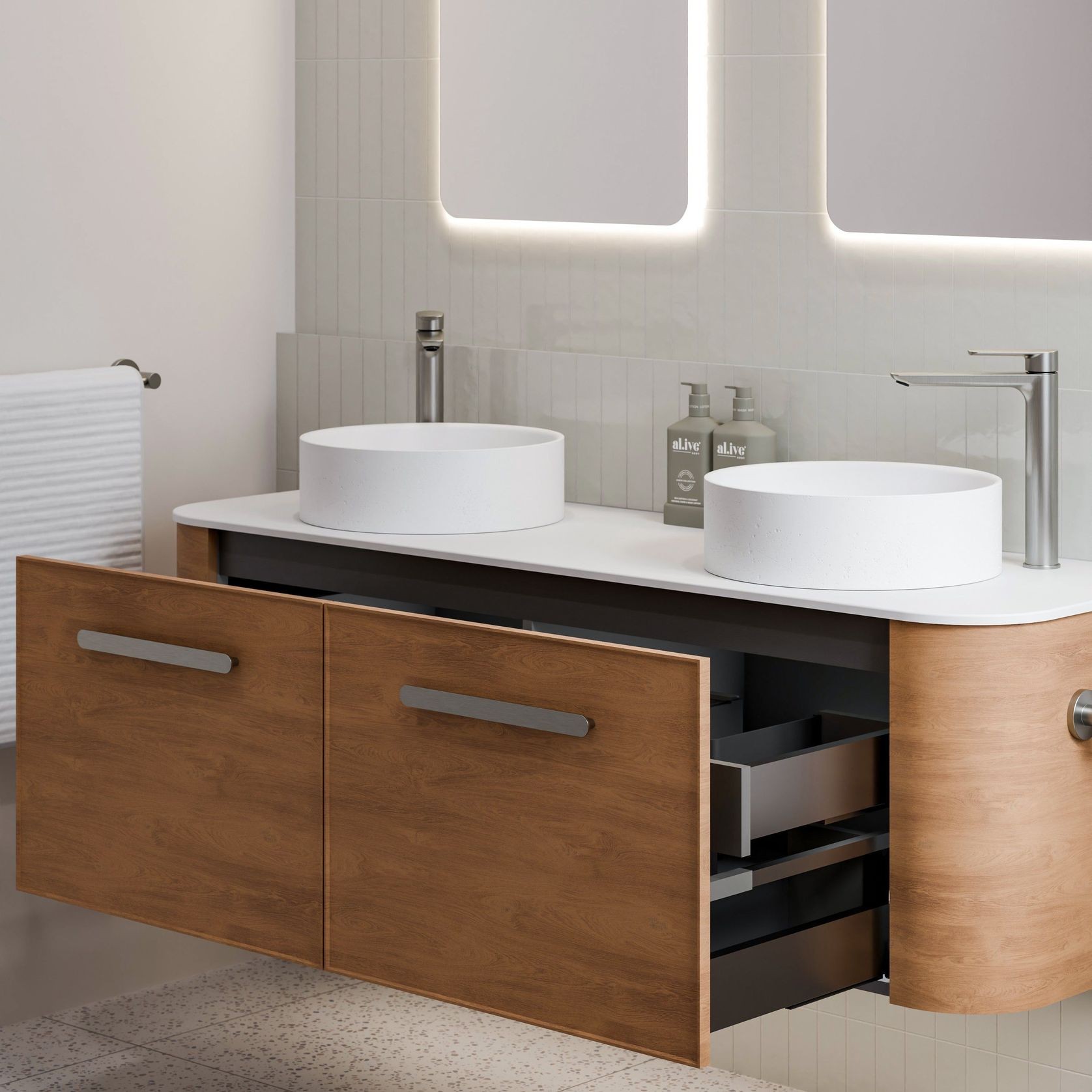 Nature 1500 Vanity | Double Inset Basin gallery detail image