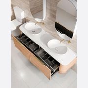Nature 1800 Vanity | Double Inset Basin & Axel Drawer Front gallery detail image