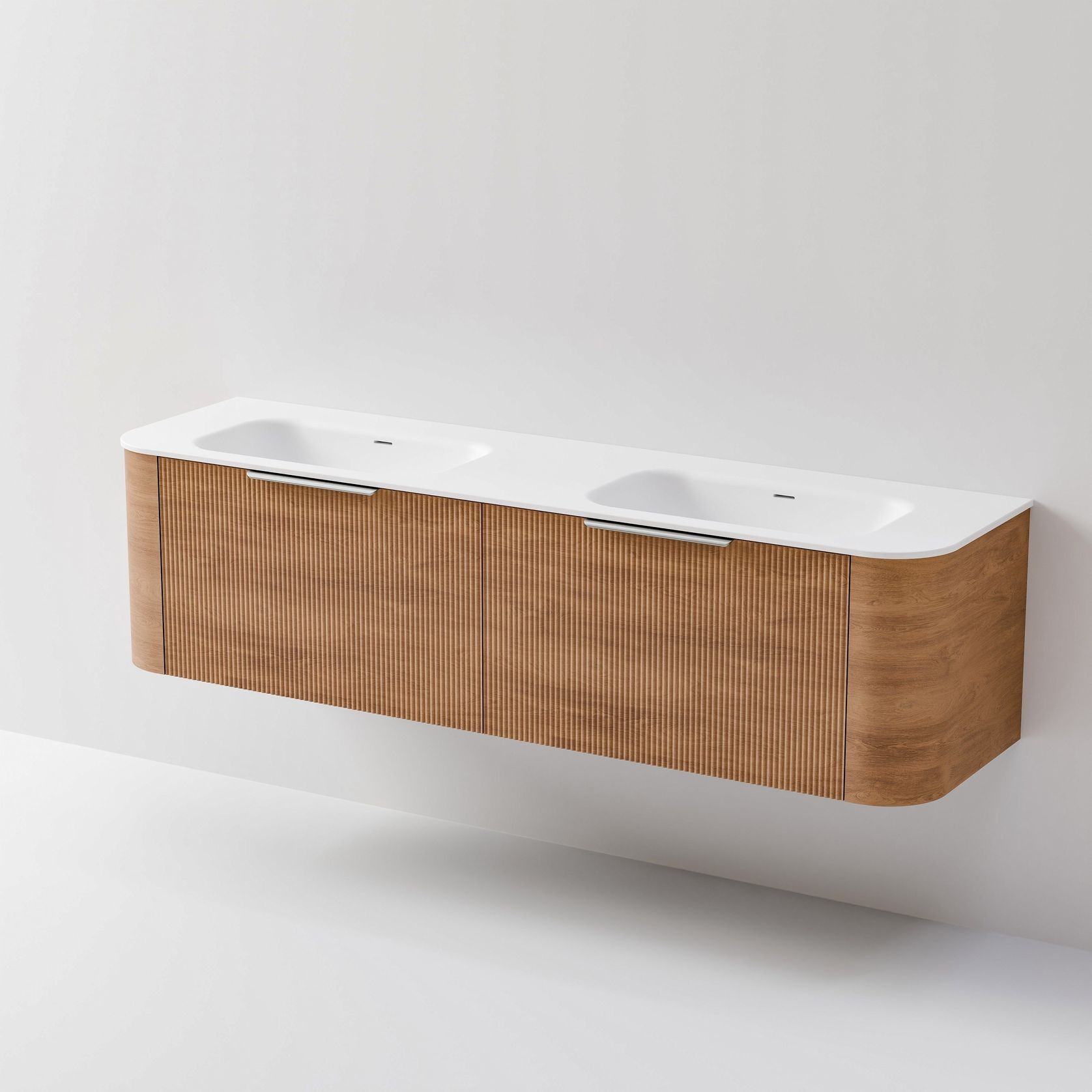 Nature 1800 Vanity | Double Inset Basin & Pillar Drawer Front gallery detail image
