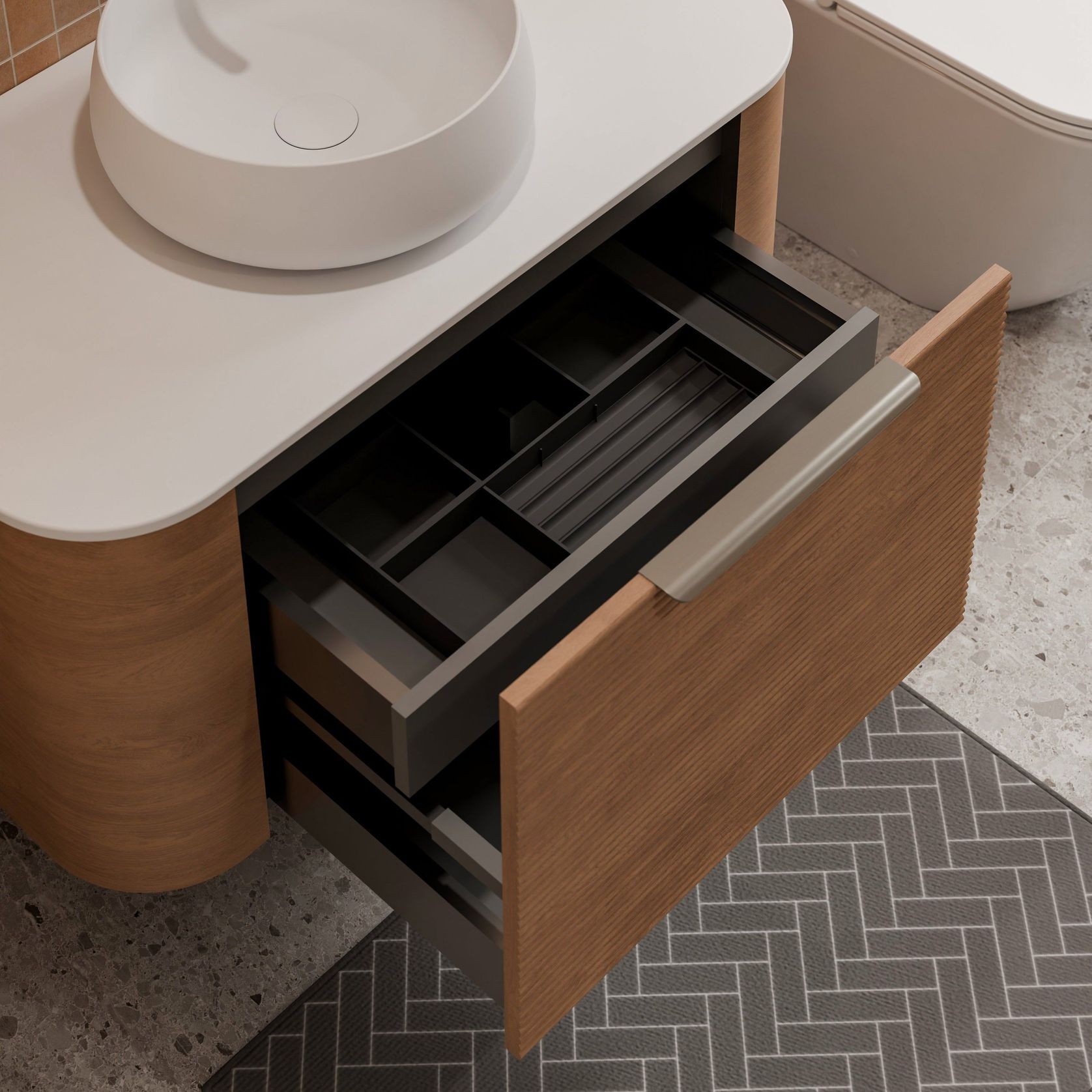 Nature 900 Vanity | Inset Basin & Orchard Drawer Front gallery detail image
