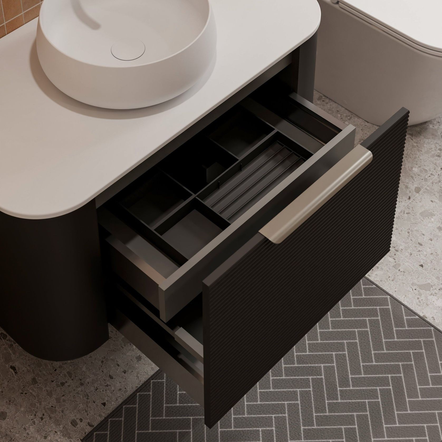 Nature 900 Vanity | Inset Basin & Orchard Drawer Front gallery detail image