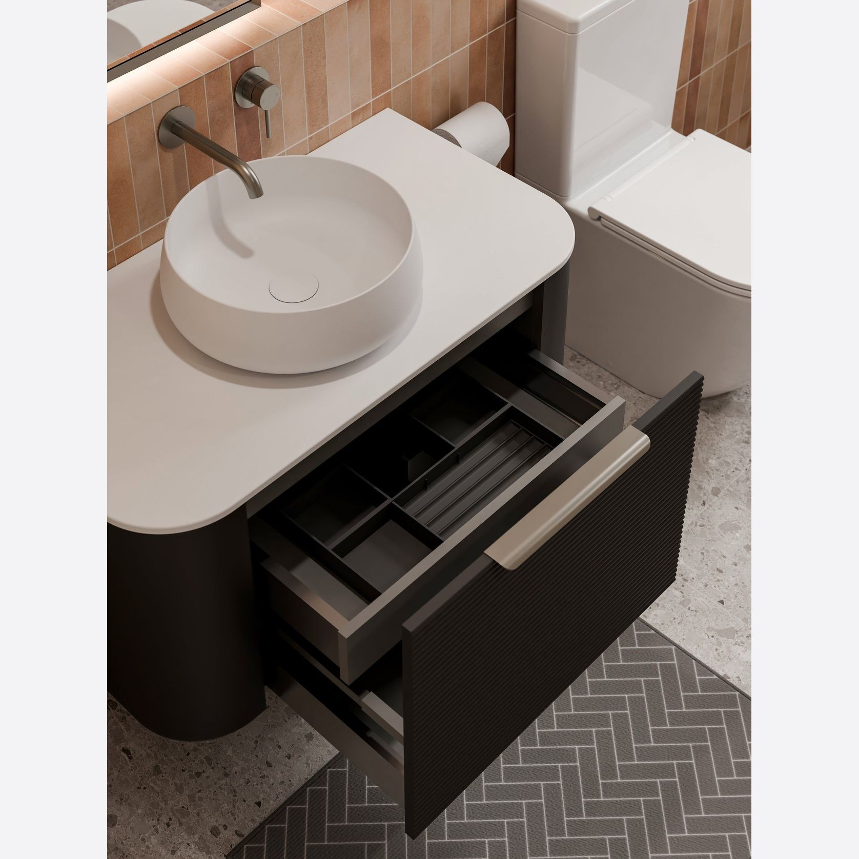 Nature 900 Vanity | Flat Slab Top & Orchard Front gallery detail image