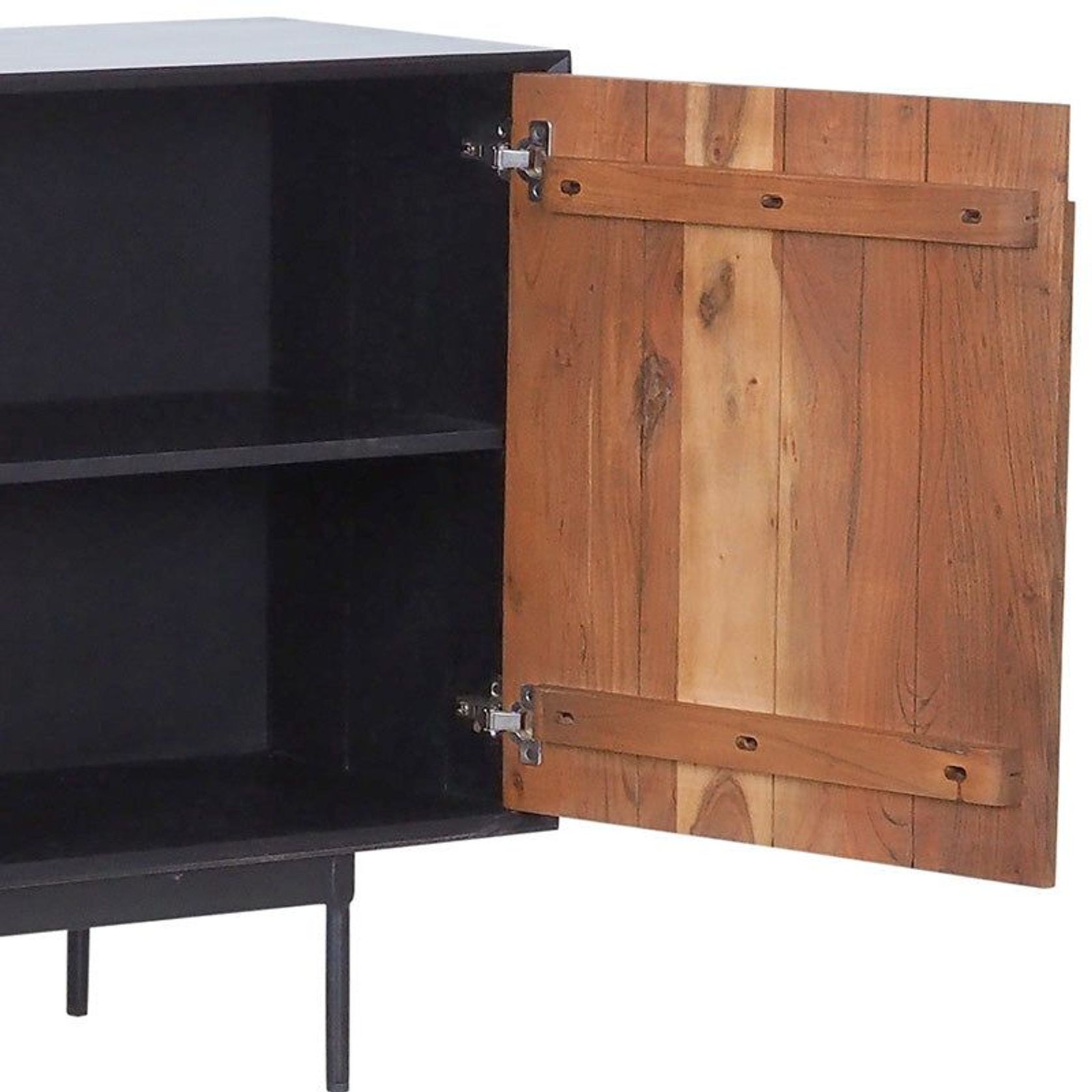 NAKITA Sideboard Buffet 160 cm Solid Acacia Wood - Honey & Black gallery detail image