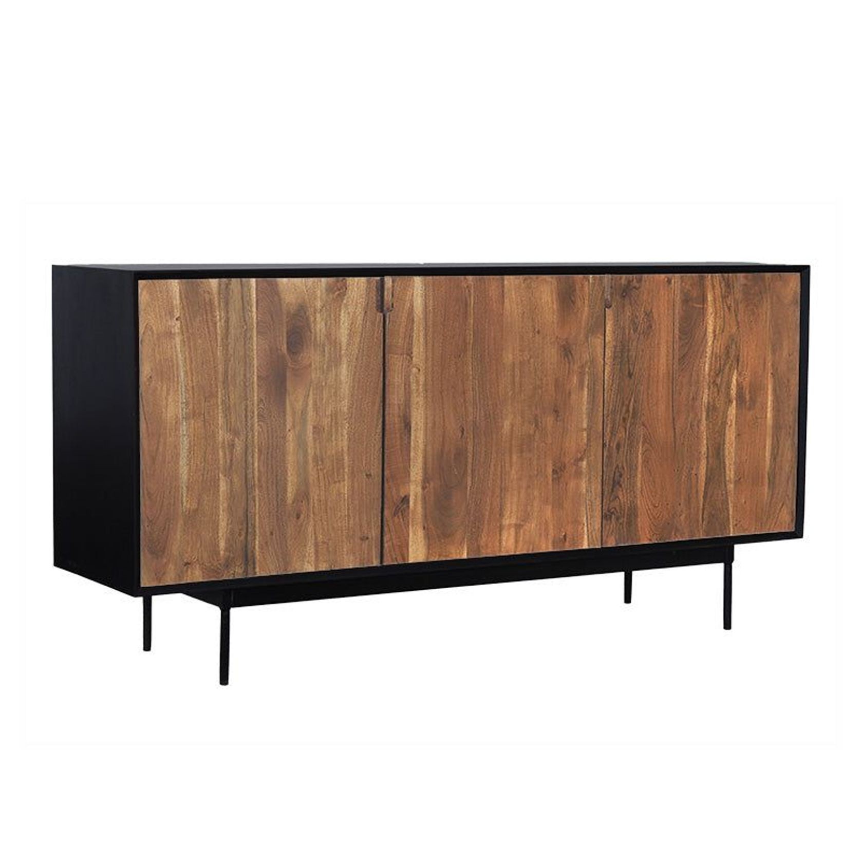 NAKITA Sideboard Buffet 160 cm Solid Acacia Wood - Honey & Black gallery detail image