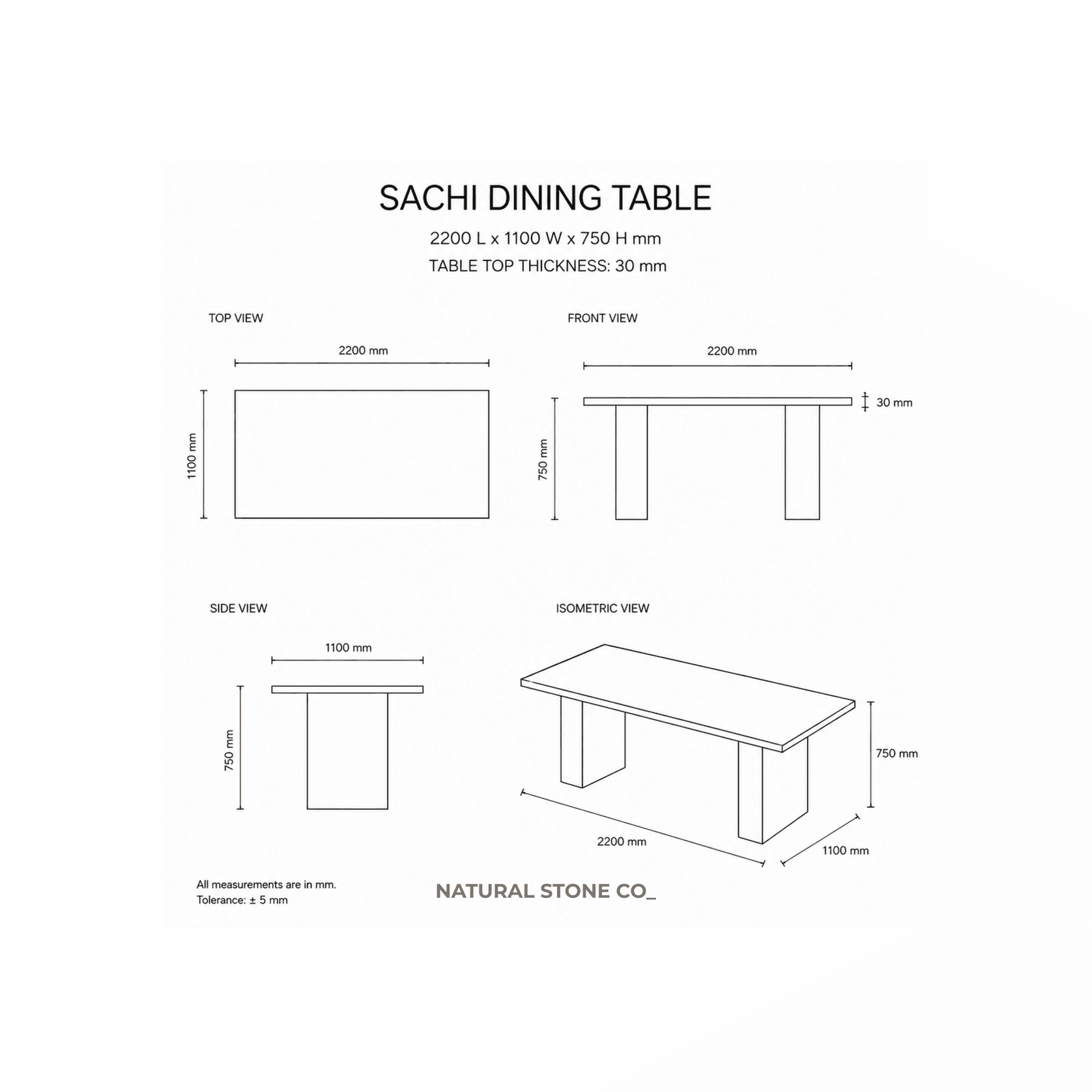 Sachi Dining Table - Rosso Levanto Marble gallery detail image