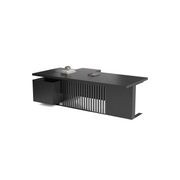 DAXTON Black Executive Desk with Right Return 2.4M - Black Concrete gallery detail image