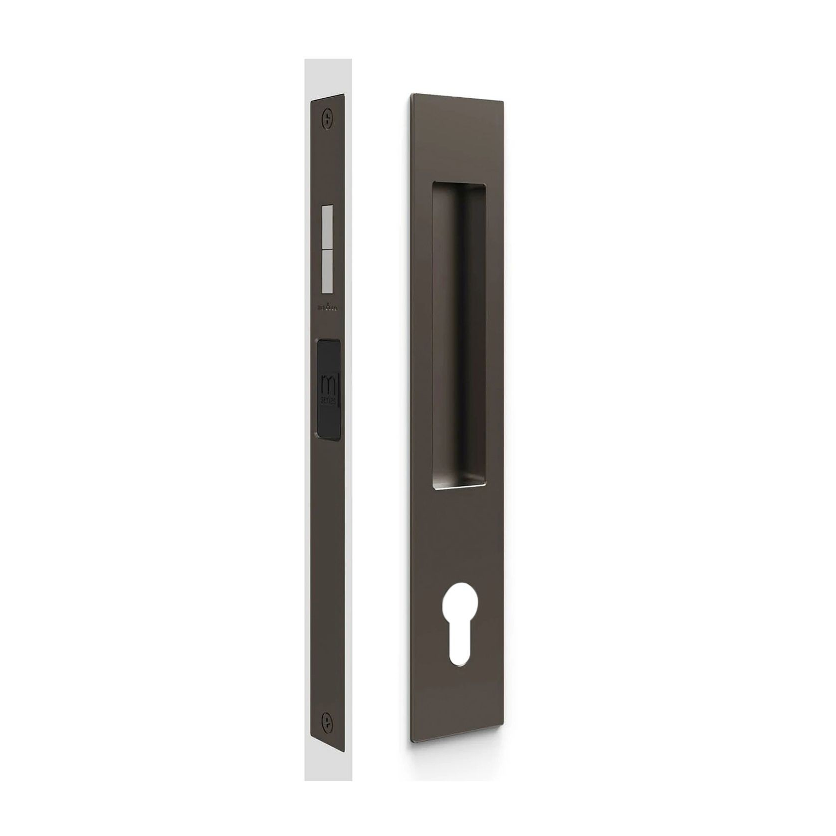 Mardeco 'M' Series Flush Pull Euro Lock Set Key Locking Bronze for Timber and Aluminum Doors BR8104/SET *No Cylinder* gallery detail image