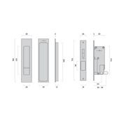 Mardeco 'M' Series Flush Pull Privacy Set Brushed Satin Chrome for Sliding Doors BSC8004SET gallery detail image