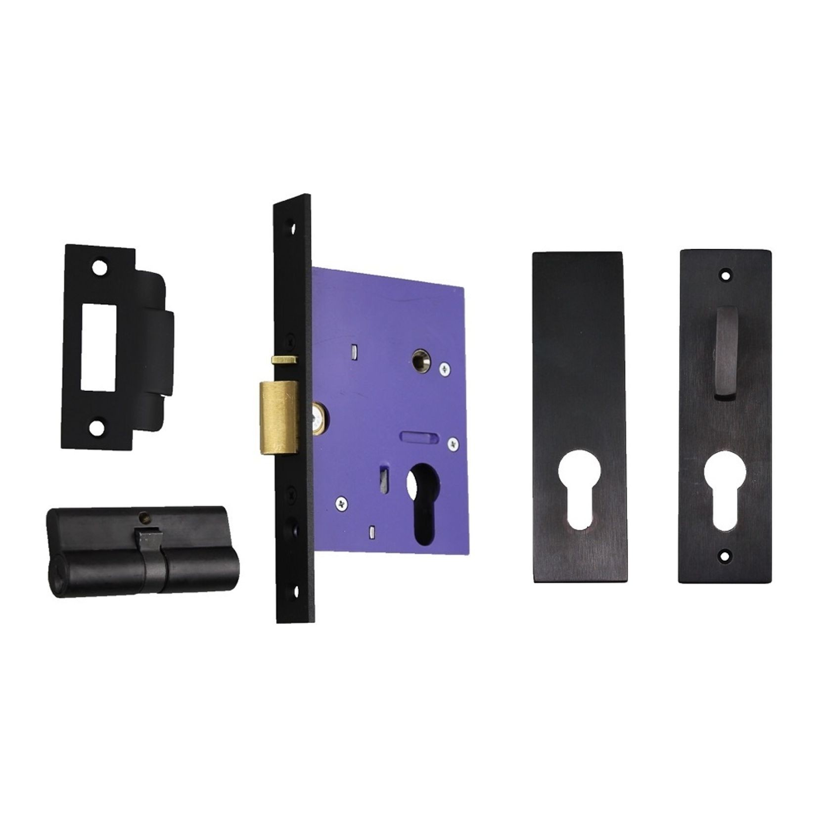 Nidus OZI 4 Mortice Deadlatch Lock Combo Black gallery detail image